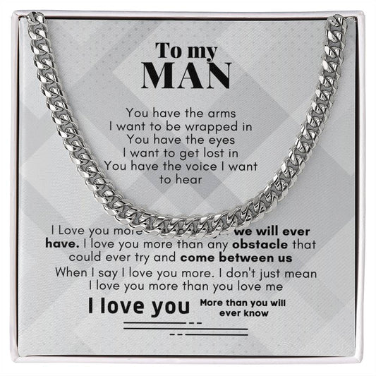 To My Man Cuban Link Chain Necklace V2