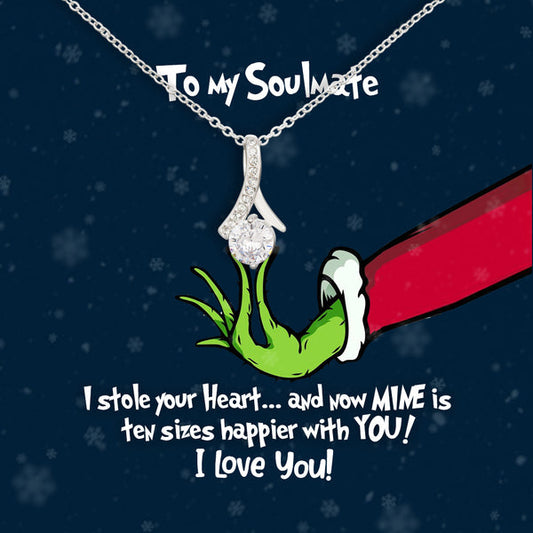 To My Soulmate - Alluring Beauty Grinch Christmas Necklace
